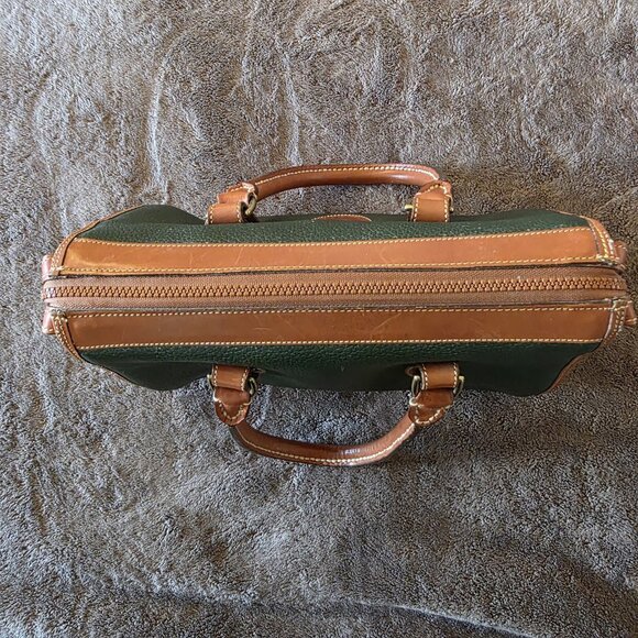 AWL Satchel Green Tan Leather Zip Top - Picture 11 of 16